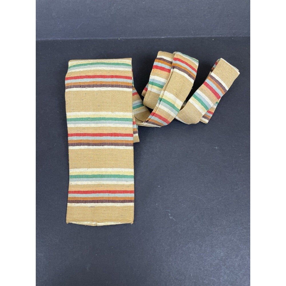 Vtg. 1960’s Tie Sayville Sports Shop NY Rooster Silk Stripe Square End 3”x55”